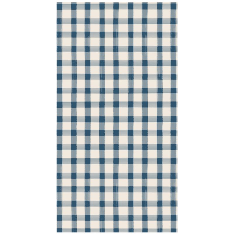Navy Painted Check Guest Napkin Pack of 16