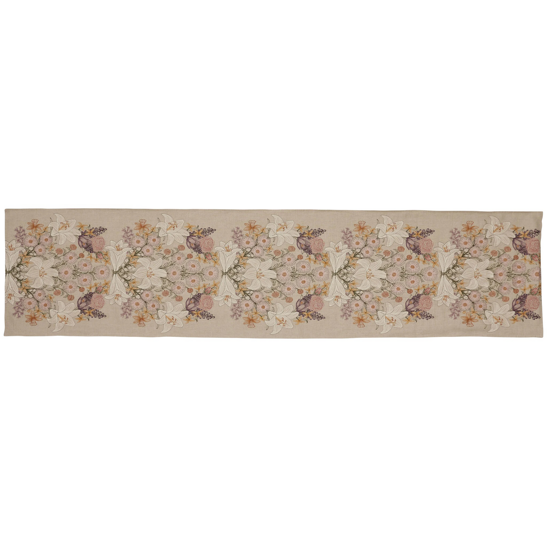 Lilies And Daisies Table Runner 18" x 76"