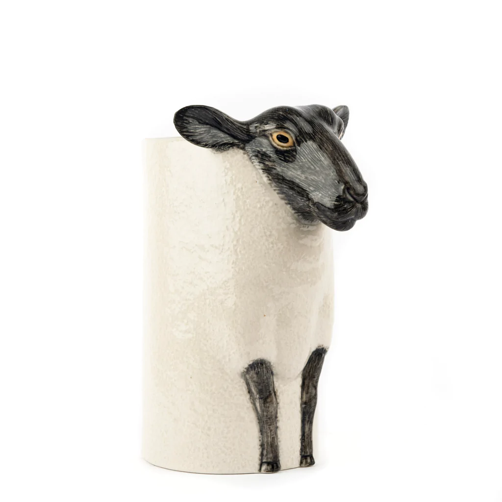 Black Faced Suffolk Sheep Utensil Pot