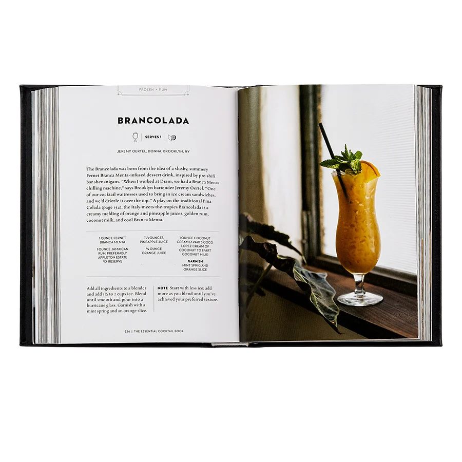 Essentials Cocktail Book - Black Bonded Leather