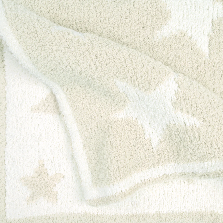 Baby Blanket Mini Stars Linen Creme