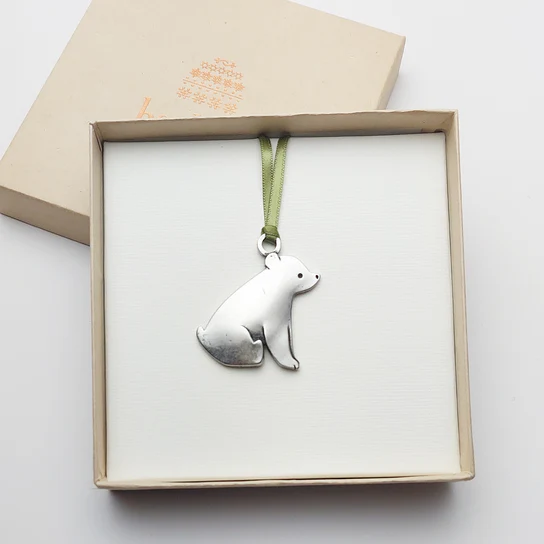 Pewter Baby Bear Ornament