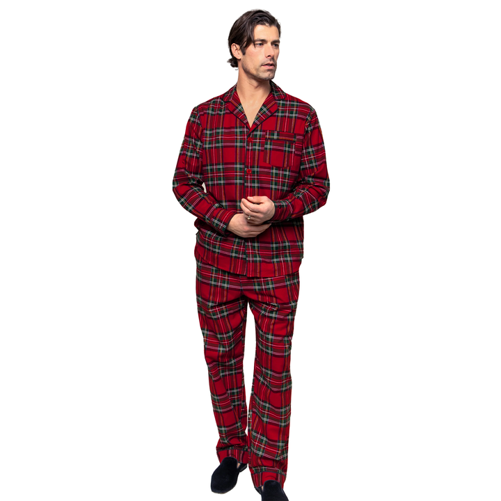 Men's Brushed Twill Pajama Set in Imperial Tartan