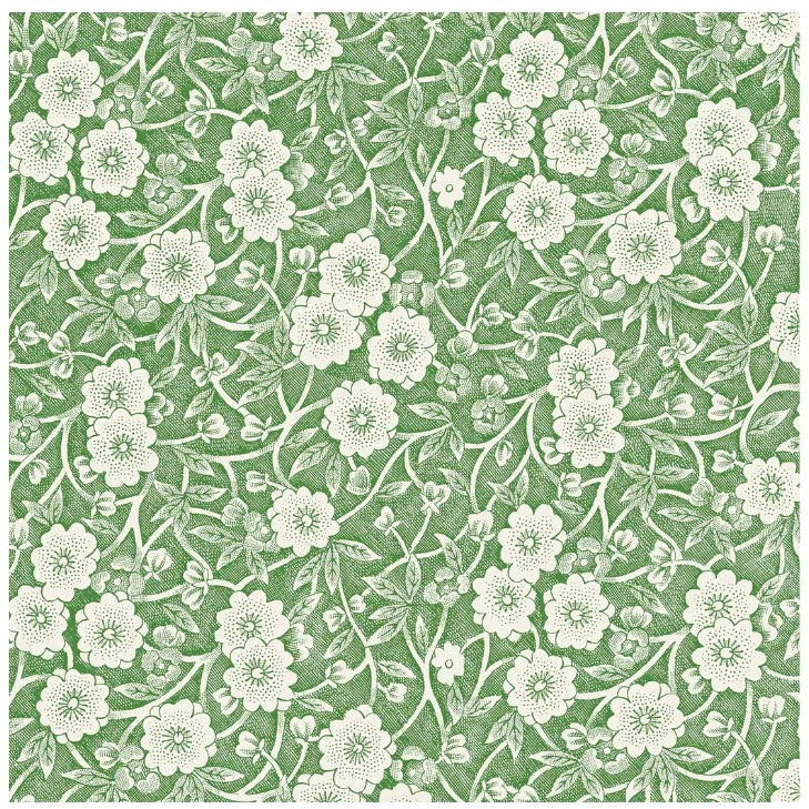 Green Calico Cocktail Napkins Pack of 20