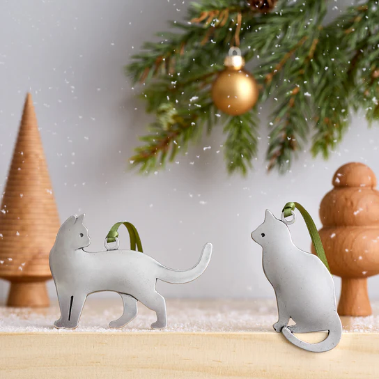 Pewter Cat Ornament