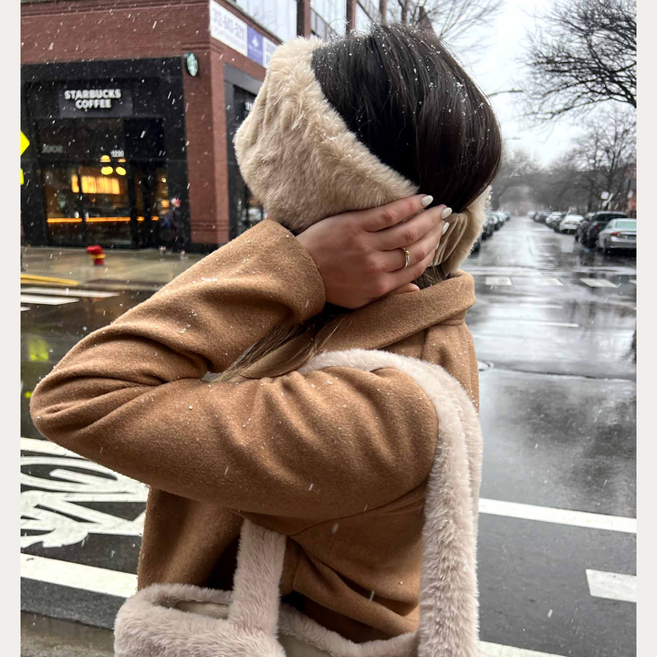Cozy Cabin Faux Fur Headband Oatmeal