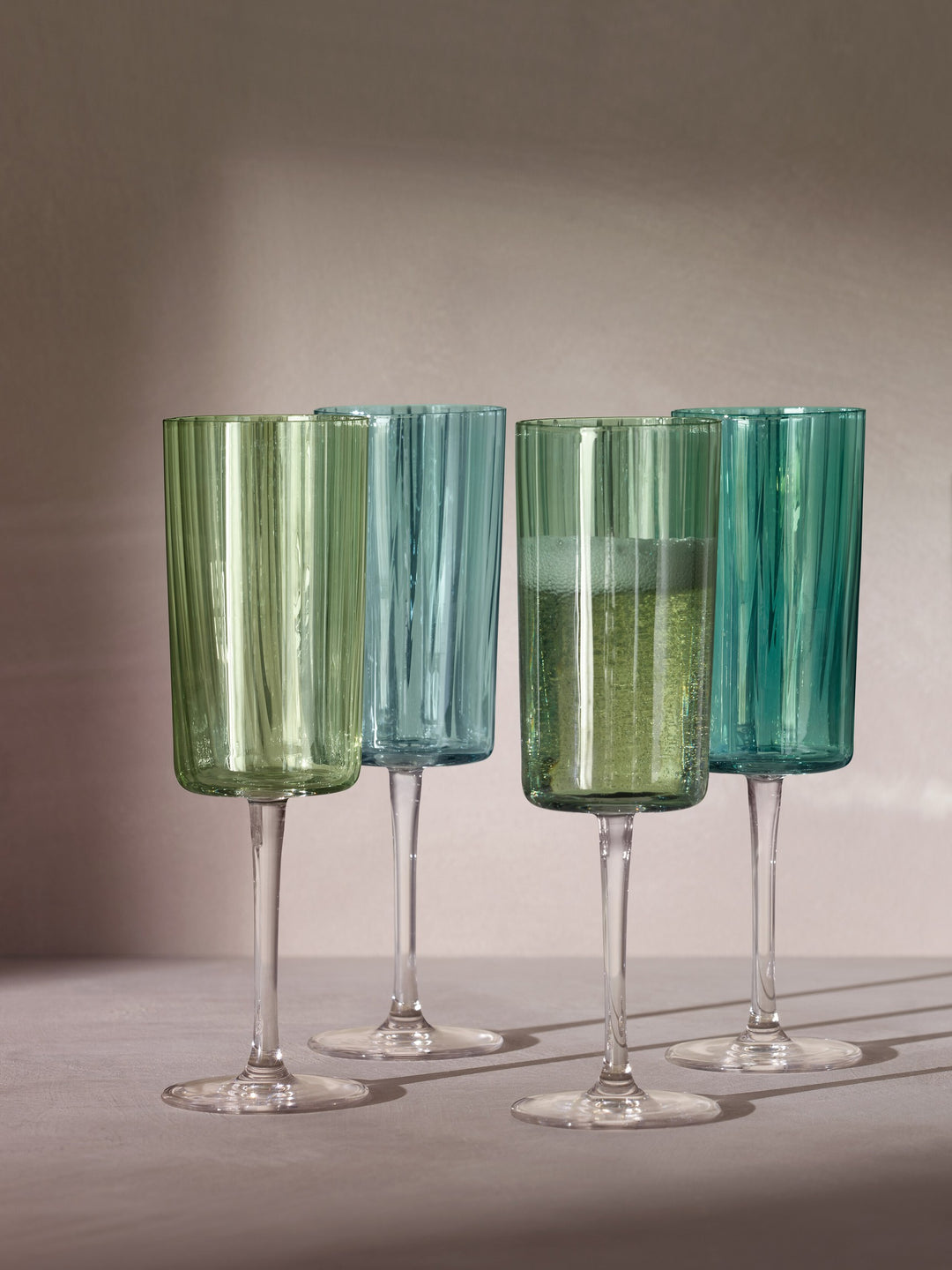 Jade Gem Champagne Flutes Set of Four