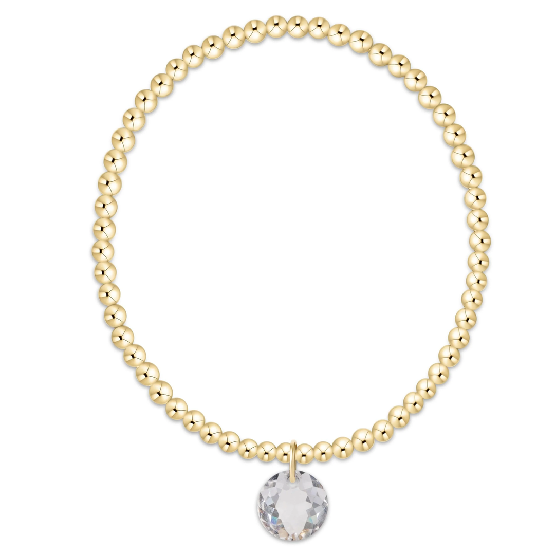 Classic Gold 3mm Bracelet With Reflection Charm