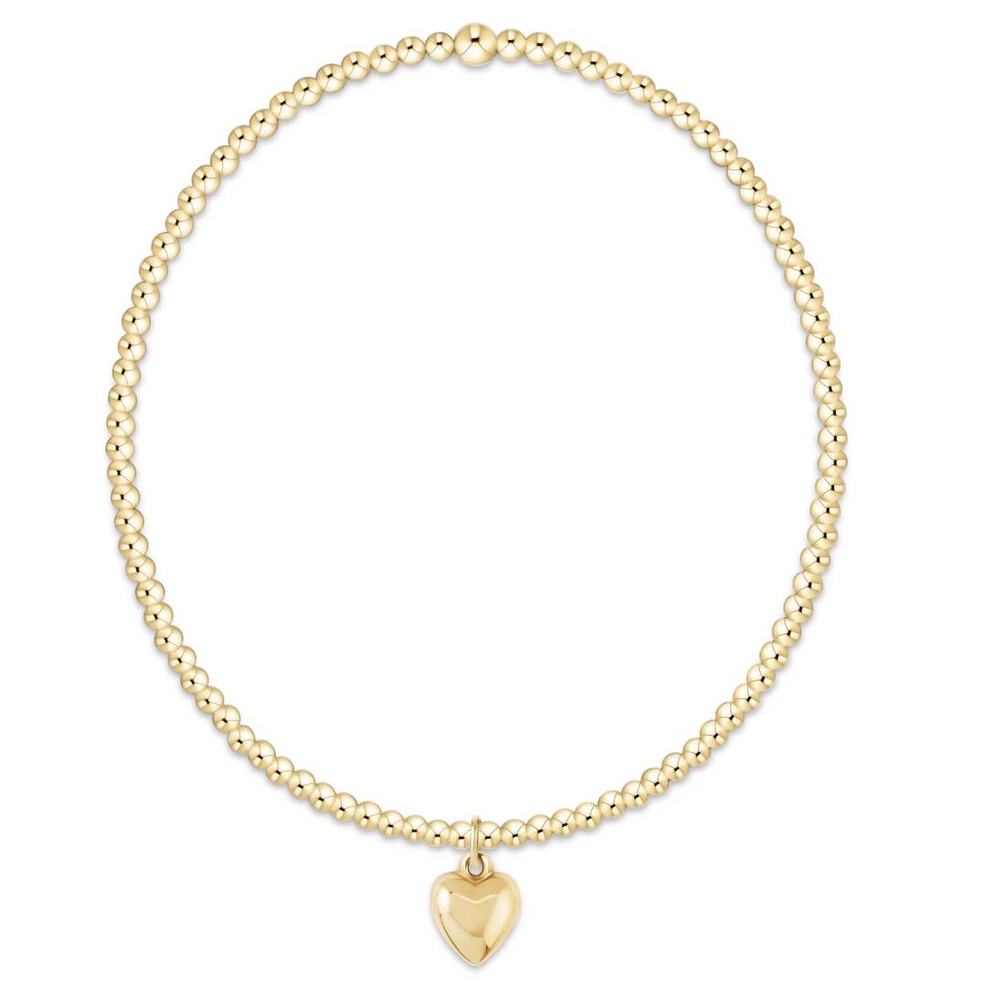 Classic Gold 2mm Bracelet Love Plush Small Charm