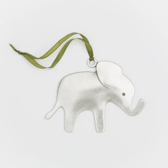 Pewter Elephant Ornament