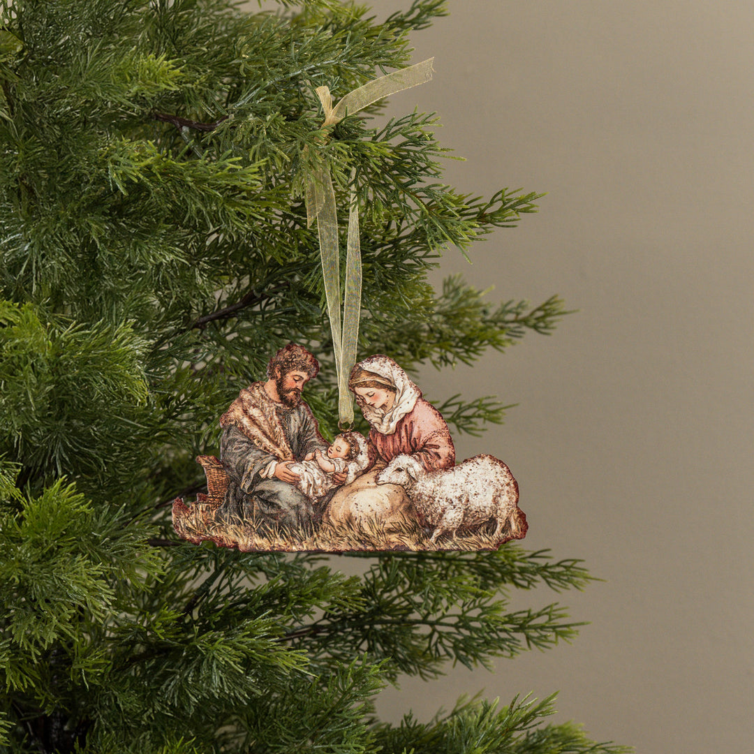 Metal Nativity Ornament