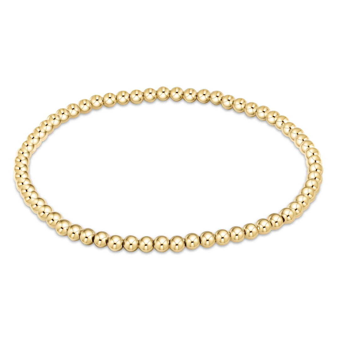 Classic Gold 3mm Beaded Bracelet
