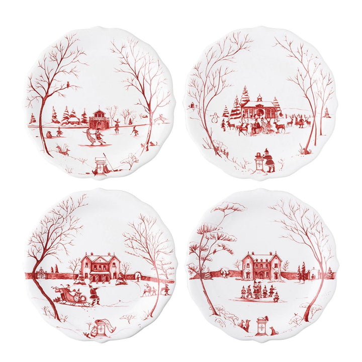 Juliska Winter Frolic Party Plates Set of 4
