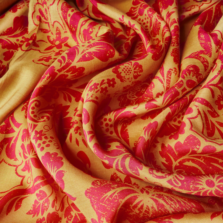 Tapestry Kimono Gown Mustard