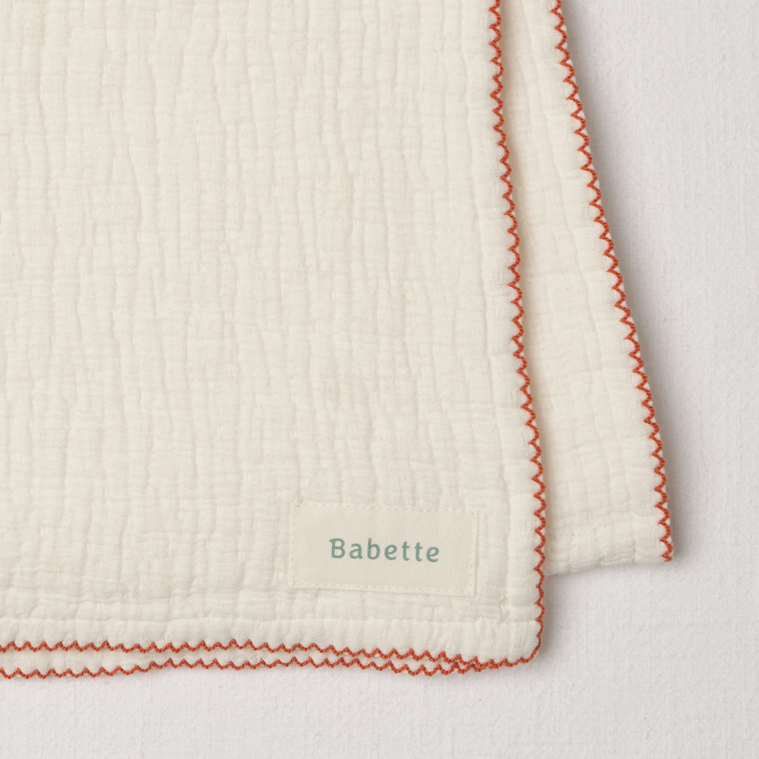 Apricot Scalloped Trim Stroller Blanket