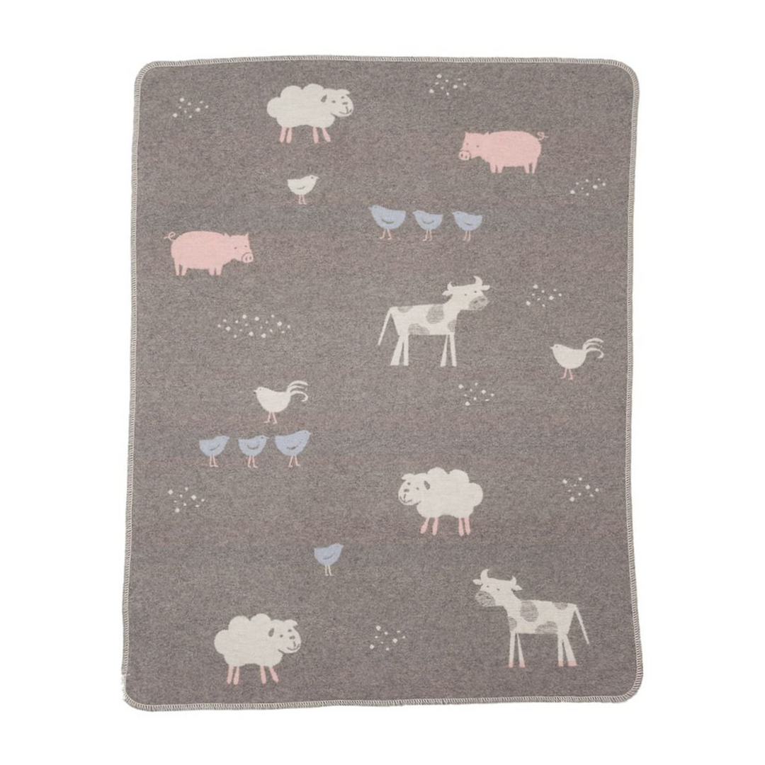 Juwel Baby Blanket Farm Life Smoke 27.5" x 36"