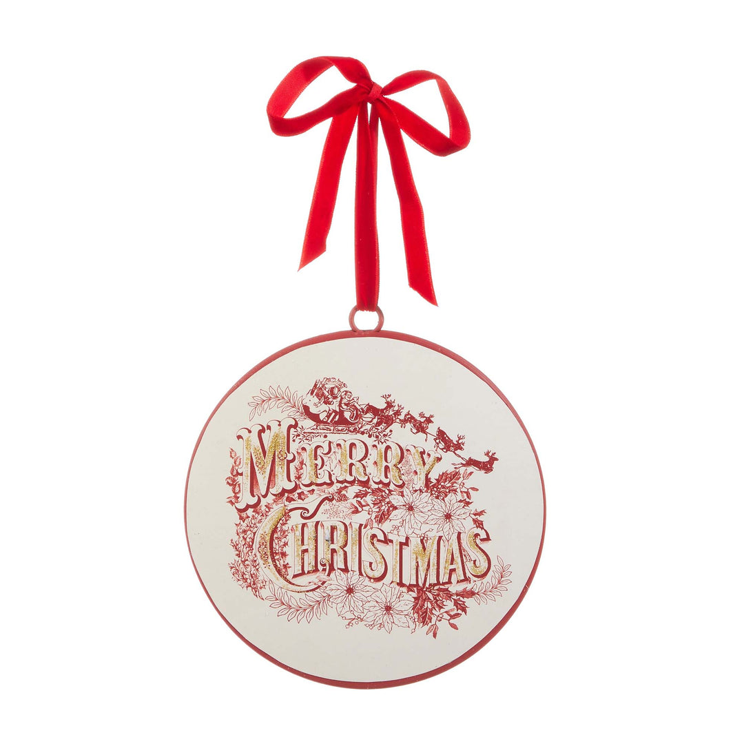 Vintage Merry Christmas Disc Ornament