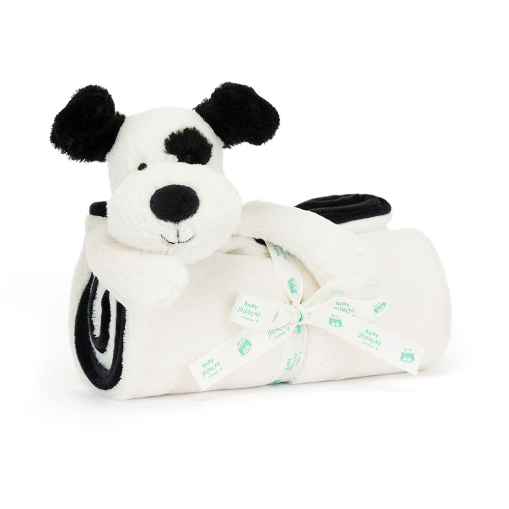 Bashful Black &amp; Cream Puppy Blankie