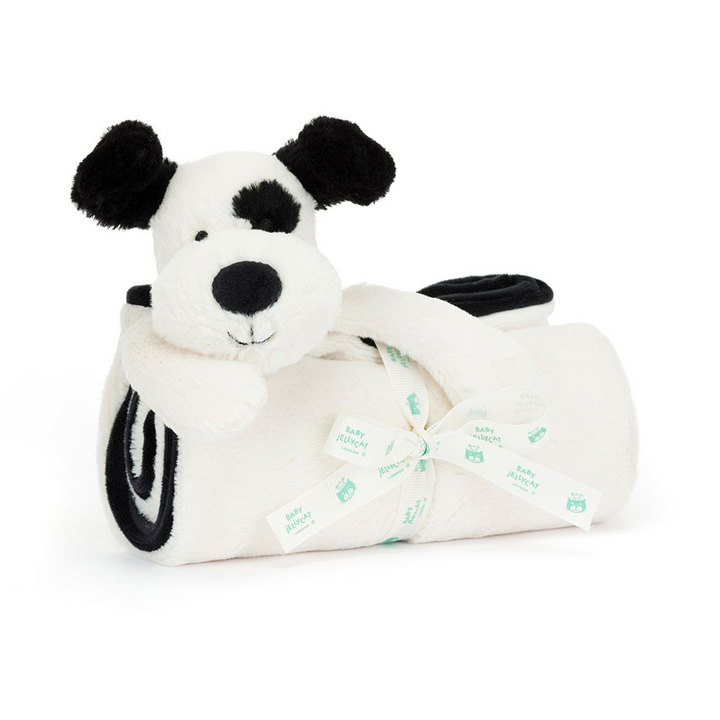 Bashful Black &amp; Cream Puppy Blankie