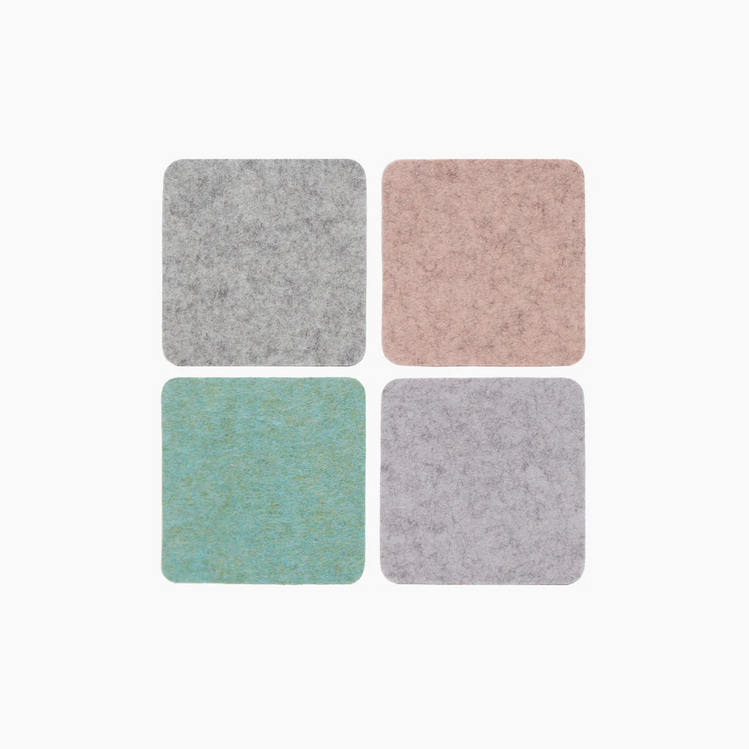 Set of Four Square Felt Coasters - Breeze Mix