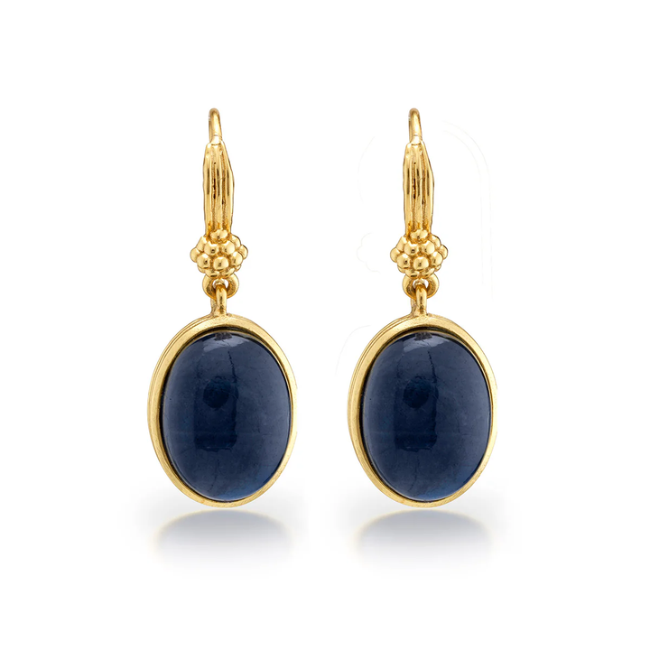 Cleopatra Oval Labradorite Drop Earrings