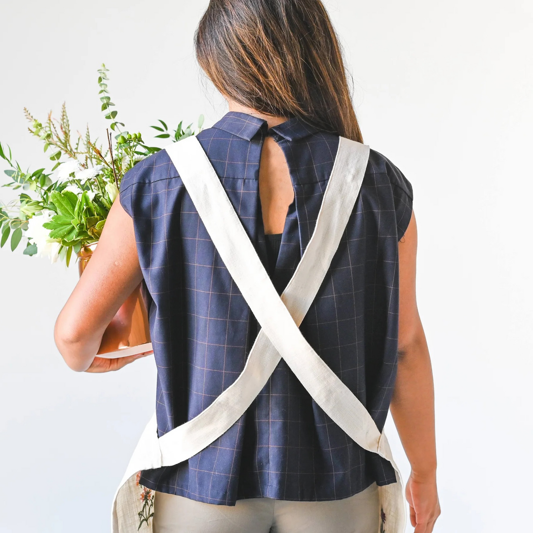 Botanical Embroidered Apron