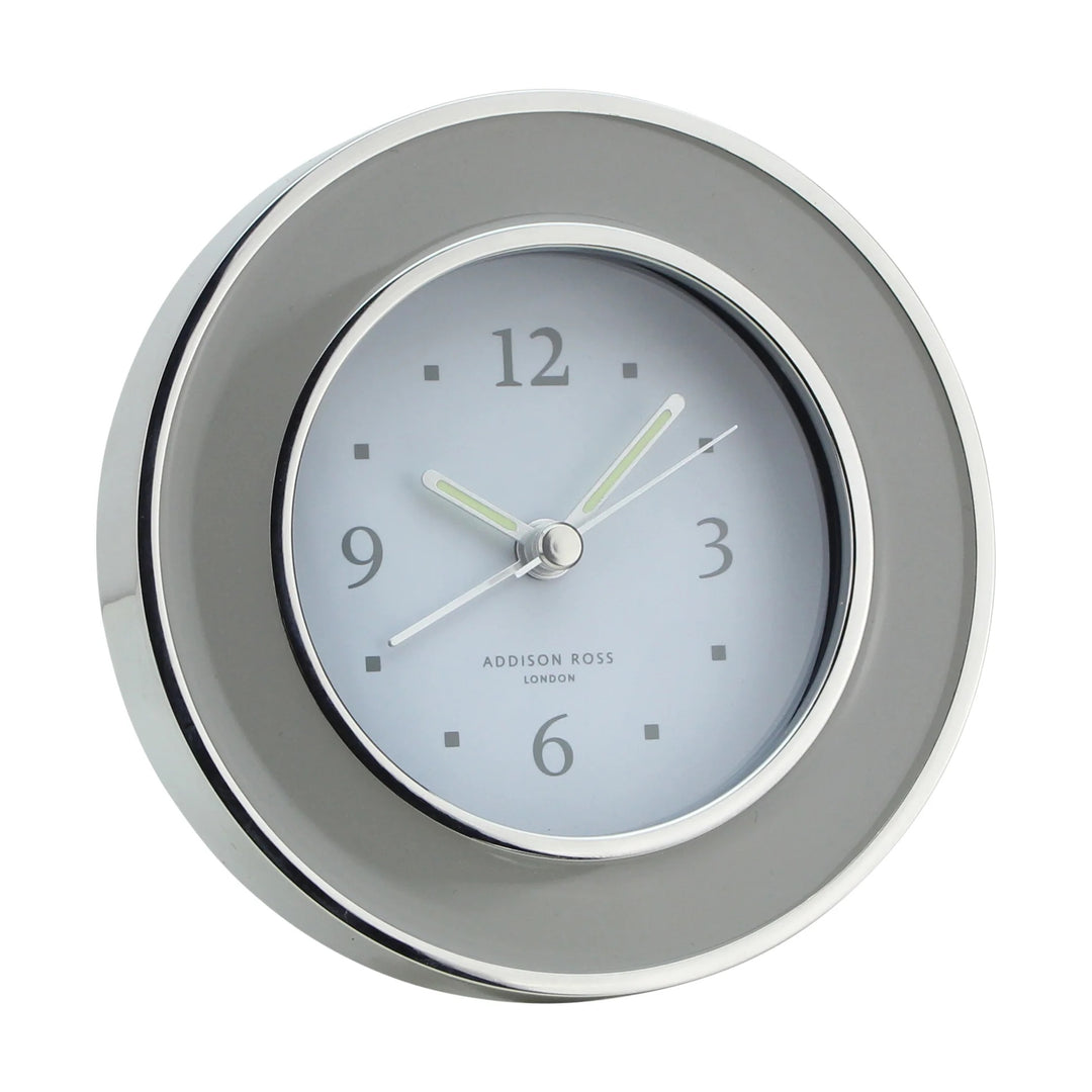 Chiffon Enamel & Silver Alarm Clock