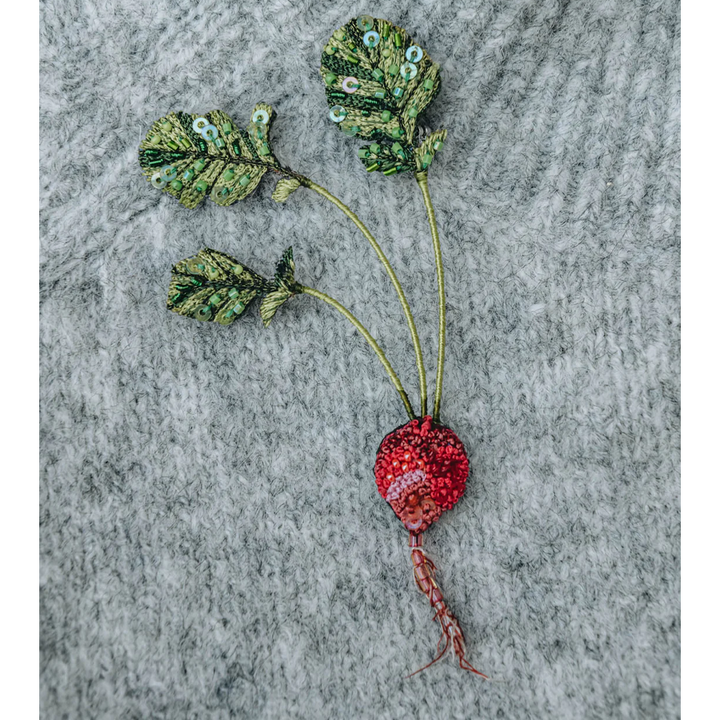 Red Radish Brooch Pin