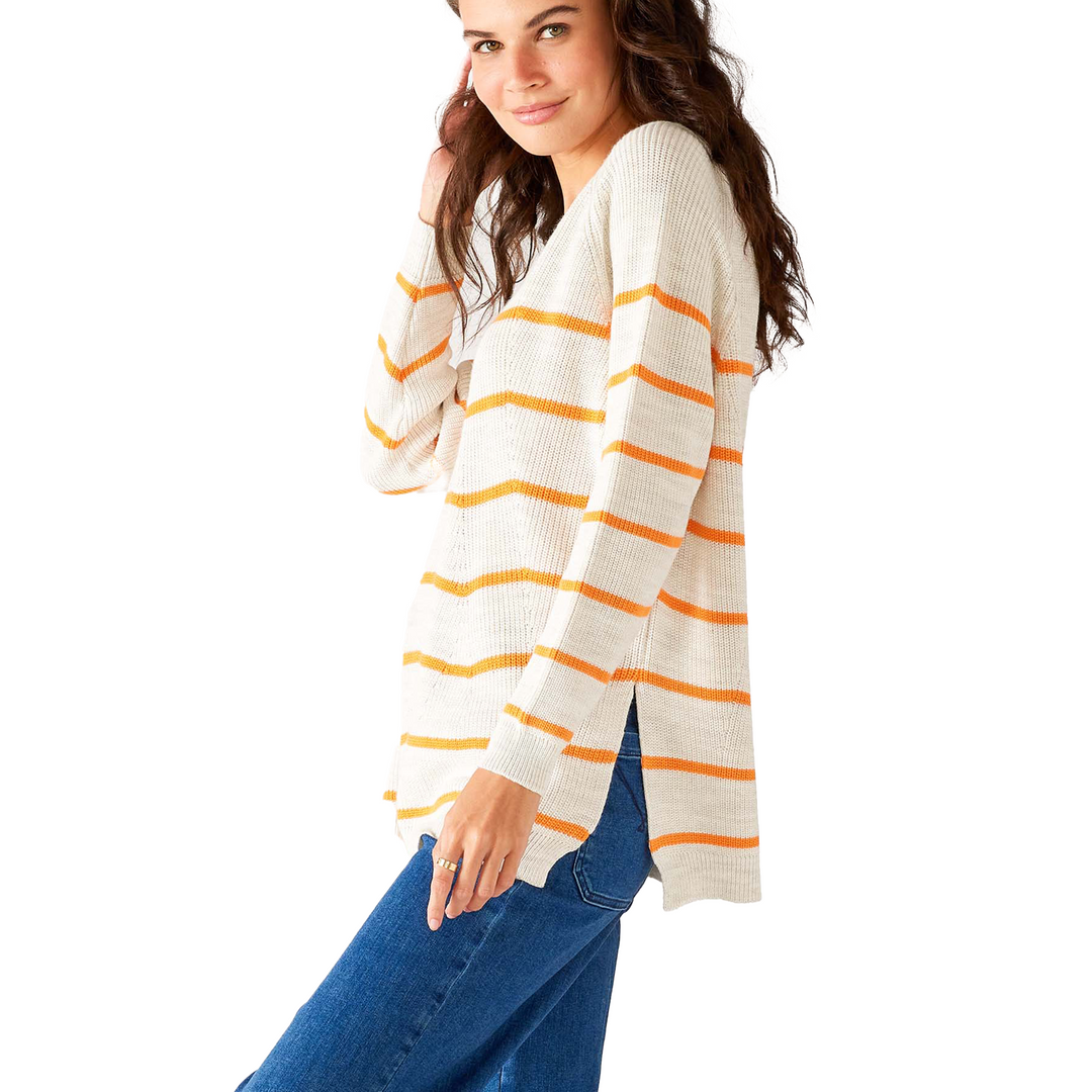 Camden Boatneck Sweater Dreamsicle Stripe O/S