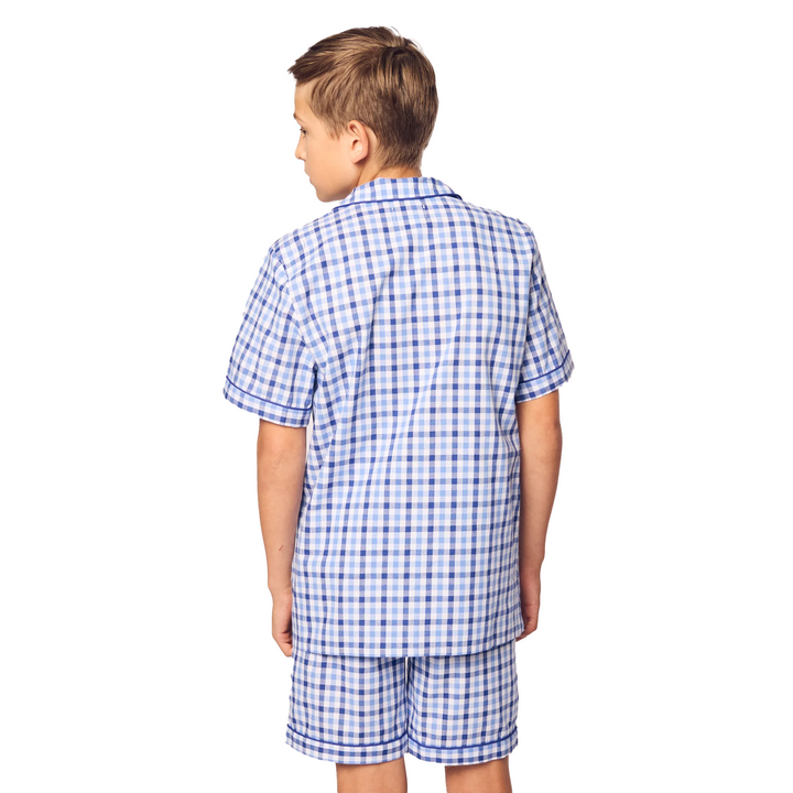 Toddler Twill Short Set Royal Blue Gingham