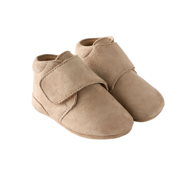 Suede Babble Bootie In Stone By PEHR