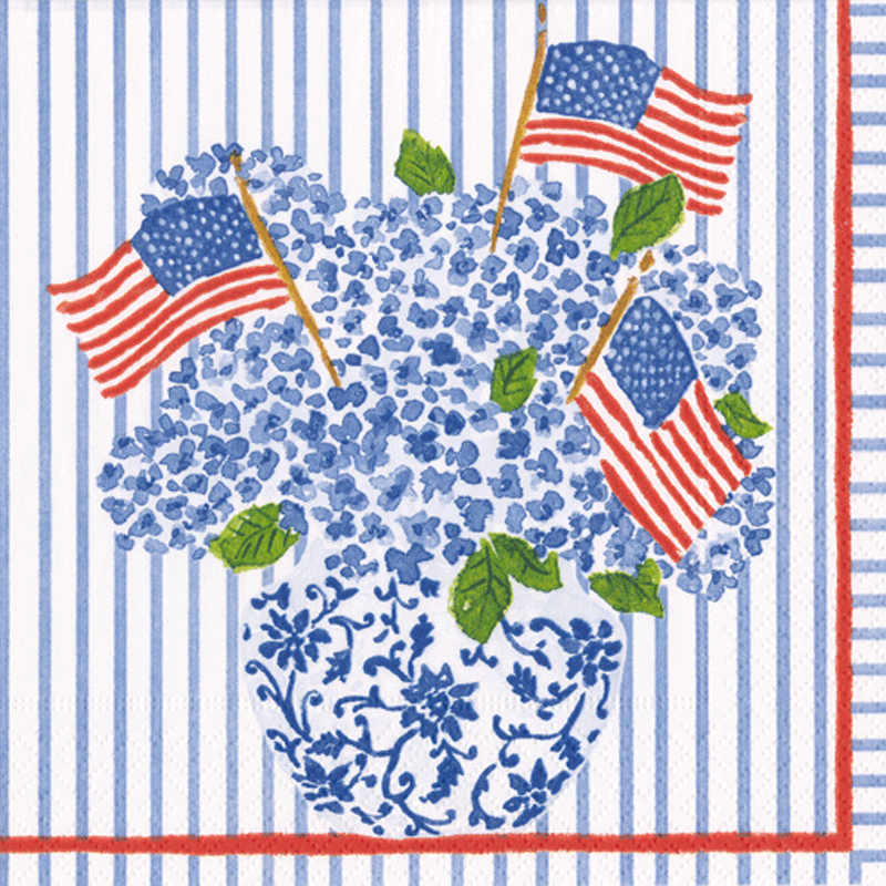 Flags & Hydrangeas Luncheon Napkin