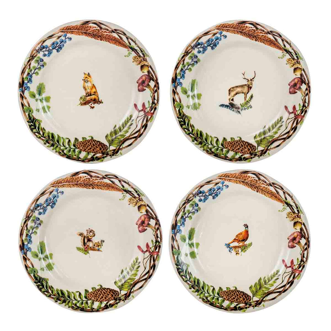 Juliska Forest Walk Animal Dessert/Salad Plates Set Of 4