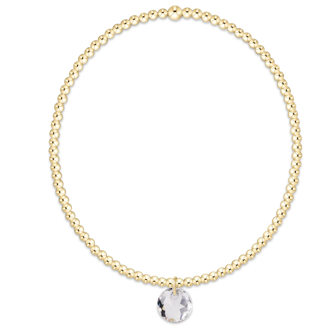Classic Gold 2mm Bracelet With Small Reflection Charm
