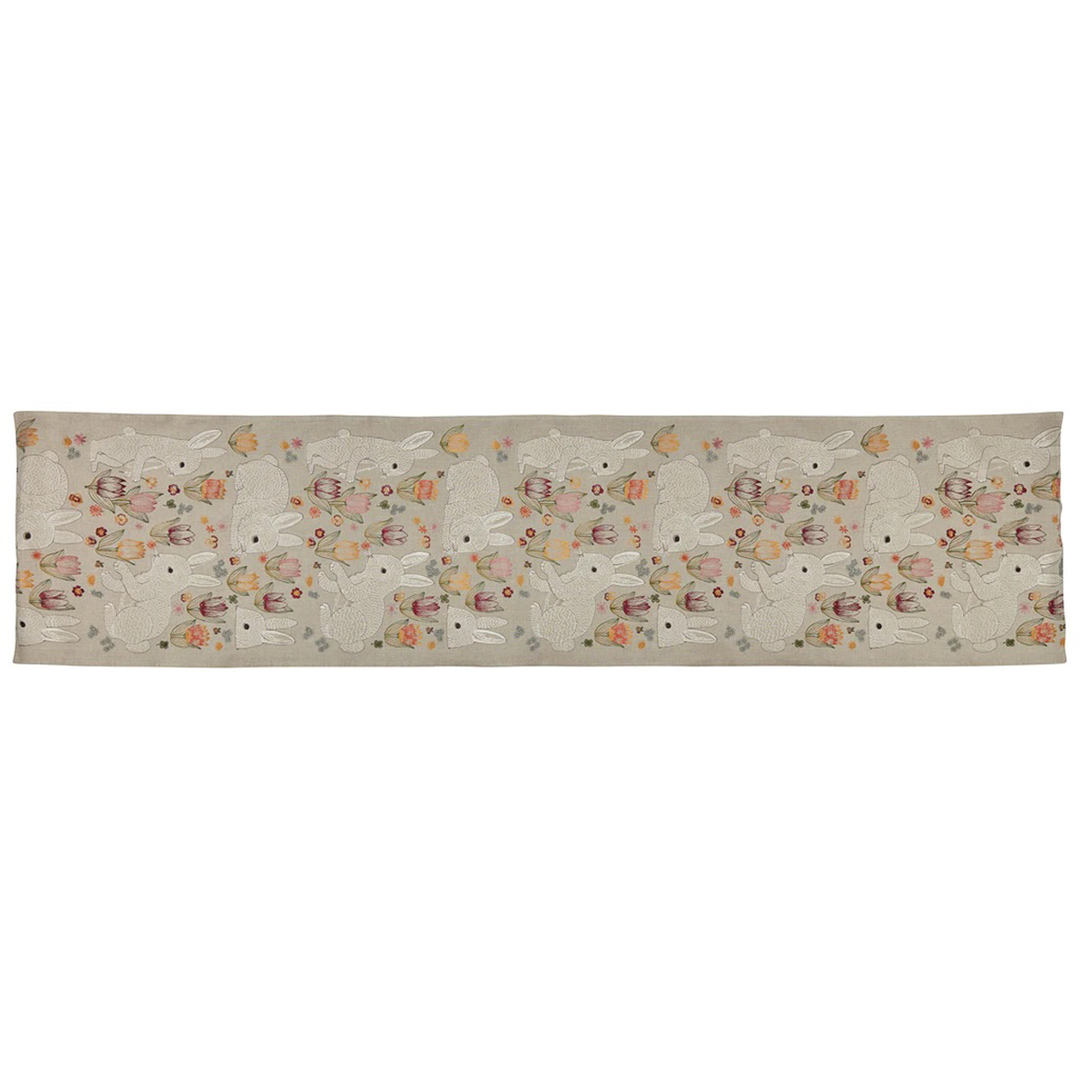 Bunnies And Blooms Table Runner 18" x 76"