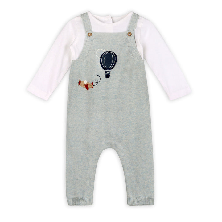 Organic Cotton Hot Air Balloon Sweater Knit Baby Overall Set
