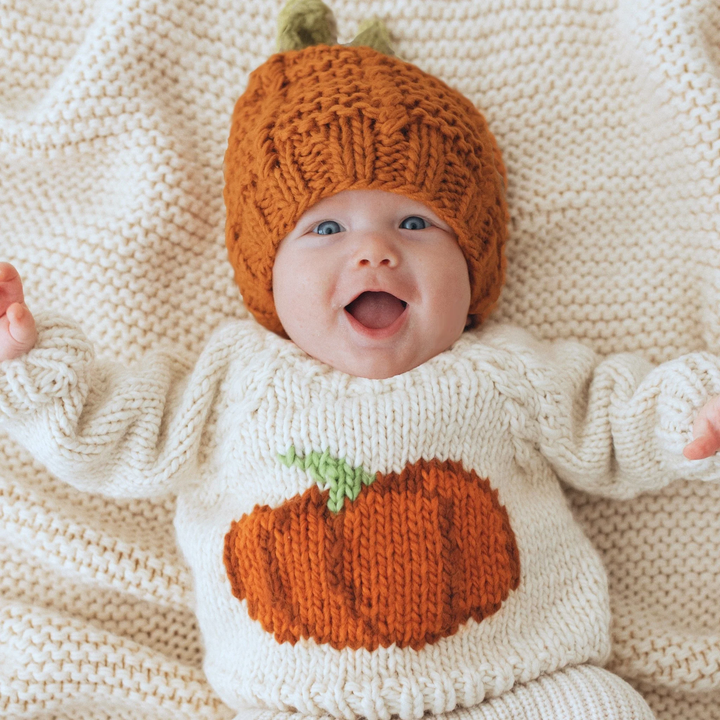 Pumpkin Crewneck Sweater For Baby and Toddler