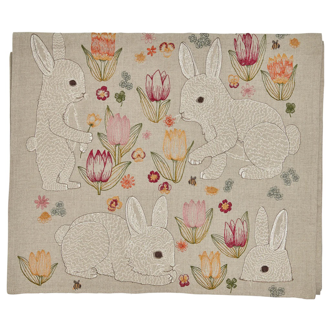 Bunnies And Blooms Table Runner 18" x 76"
