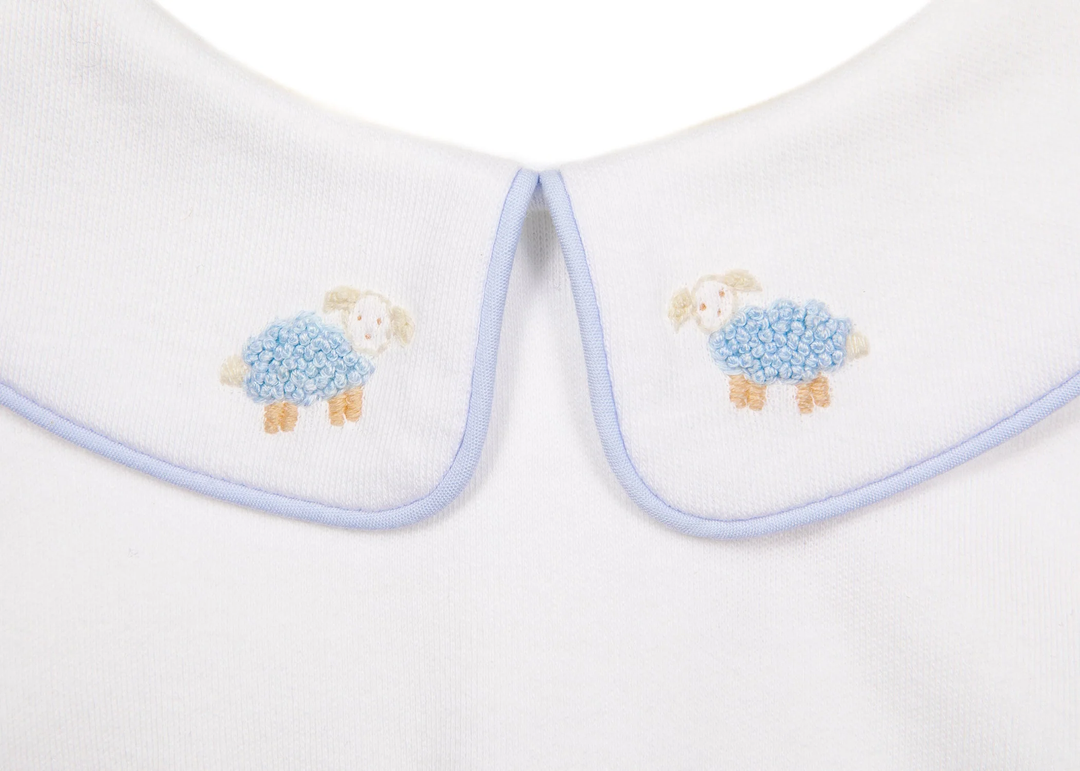 Baby Little Bo Peep Cotton Knit Footie Blue