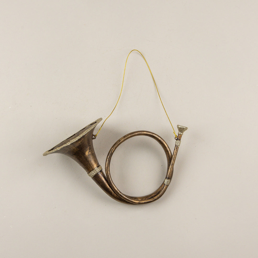Gold french Horn Ornament
