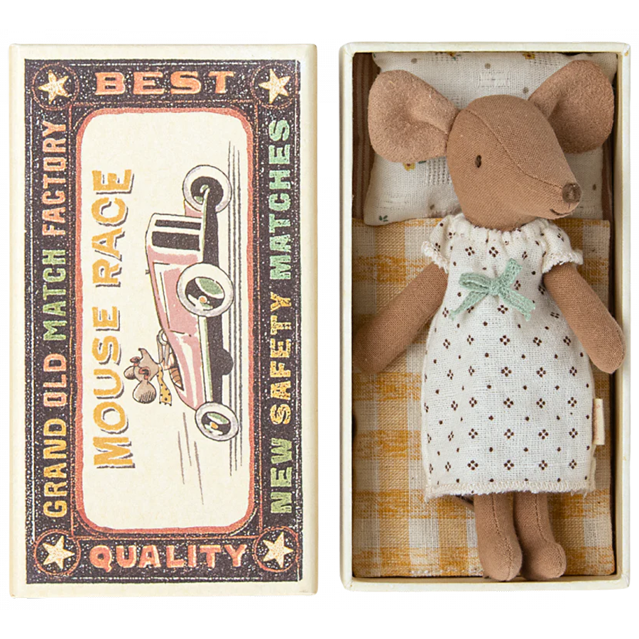 Maileg - Big Sister Mouse In Matchbox - Nightgown