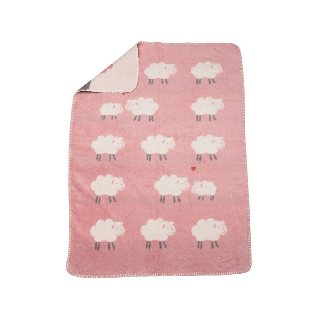 Mila Sheep All Over Blanket Pink 30" x 40"