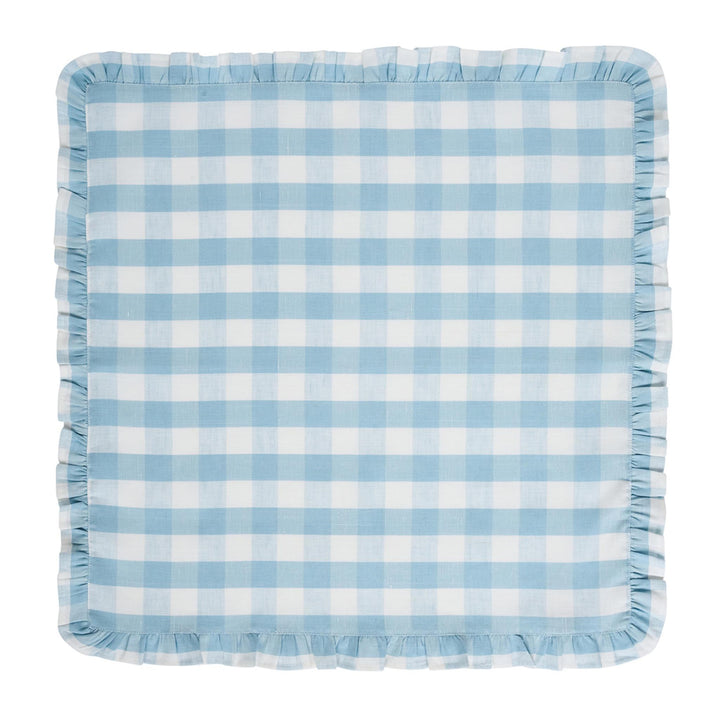Gingham Ruffle Napkins Set Of 4 In Ocean