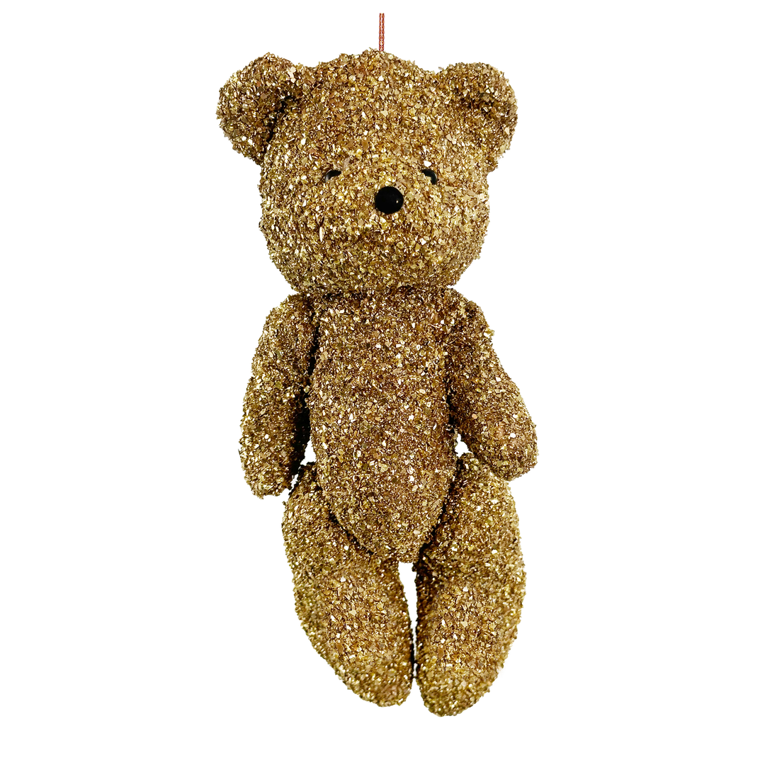 Gold Glitter Bear Ornament