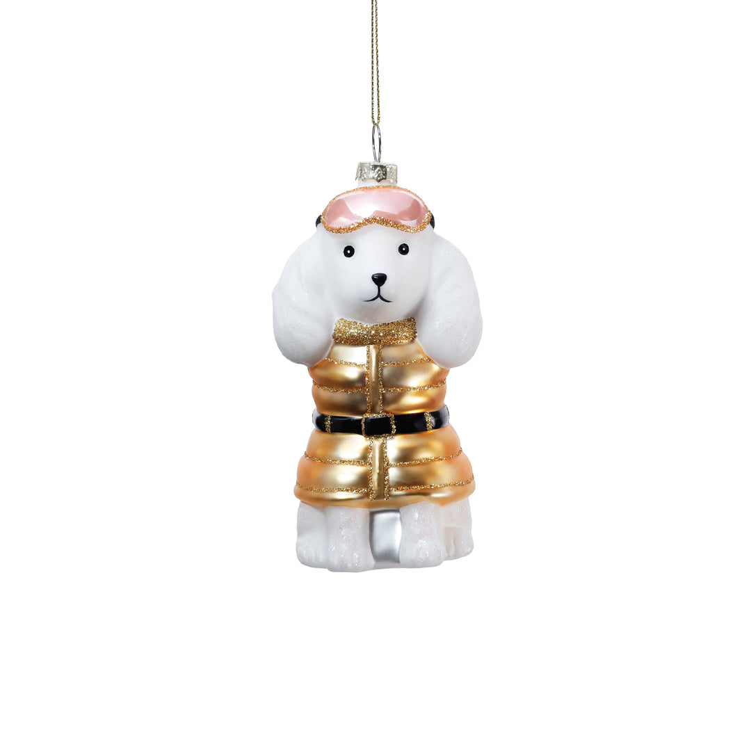 Aprés-Ski Poodle Glass Ornament