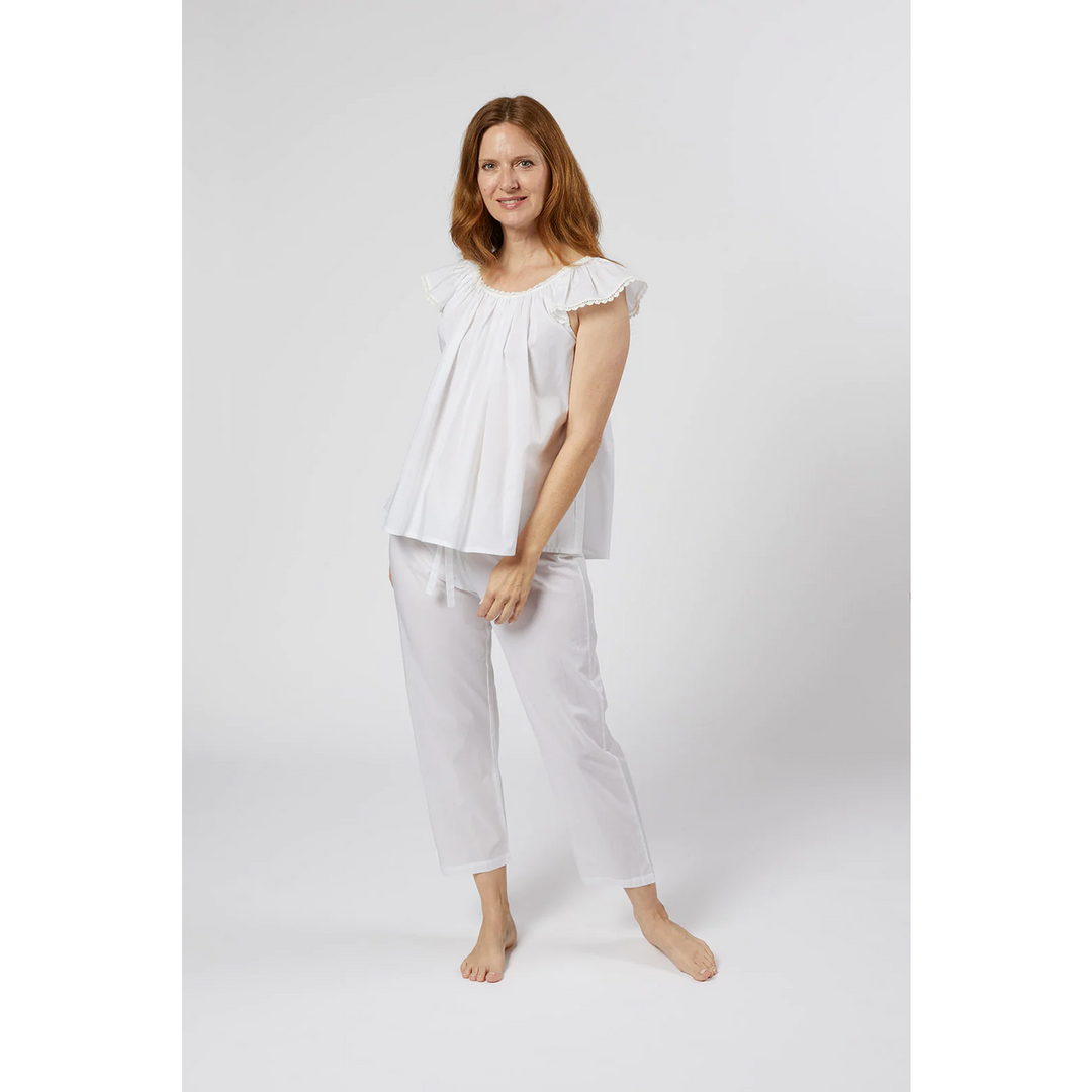 Julia Cotton Pajamas White
