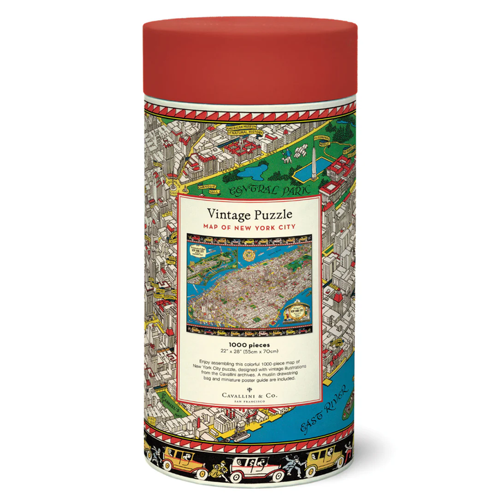 Vintage New York Map 1000 Piece Puzzle