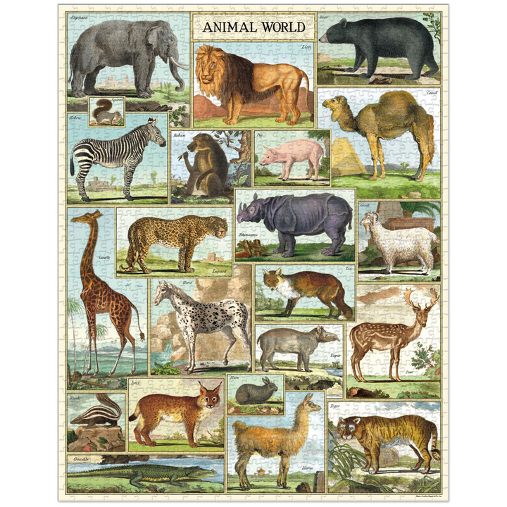 Vintage Animal World 1000 Piece Puzzle