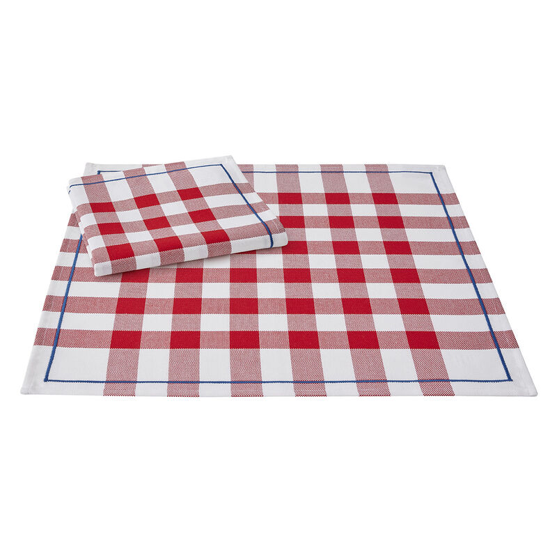 Bistrot Français Elysée Cotton Red Napkins Set of 2