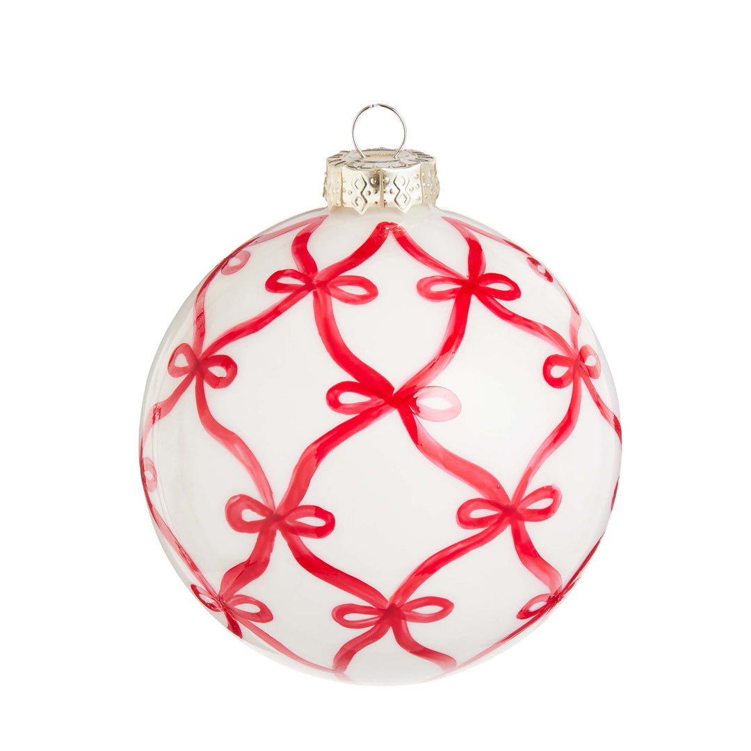 Red Bow Trellis Ornament